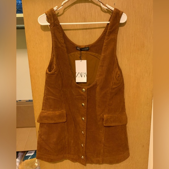 ZARA.PINAFORE CORDUROY DRESS - Picture 2 of 7